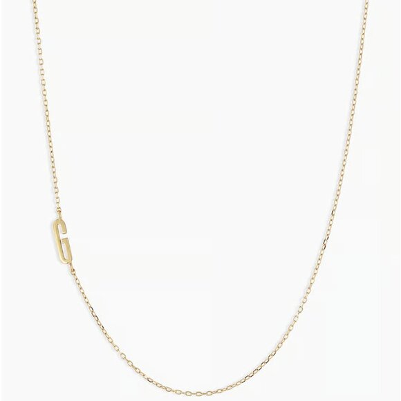 Gorjana 14k Gold Alphabet Necklace Letter G - Picture 1 of 6